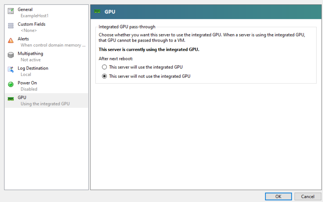 Integrated GPU pass-through interface