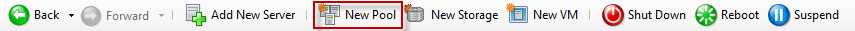 The toolbar. The New Pool button is highlighted. This button is the fourth from the left.