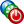 Icono de ciclo vital. Tres círculos apilados: azul, verde, rojo.