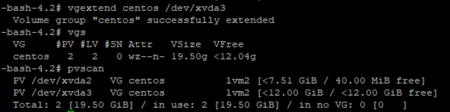 Workload Balancing show current volume group