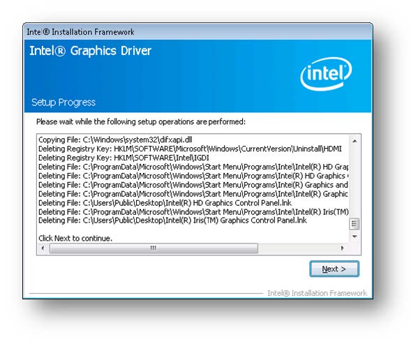 Intel Grafiktreiber-Setup