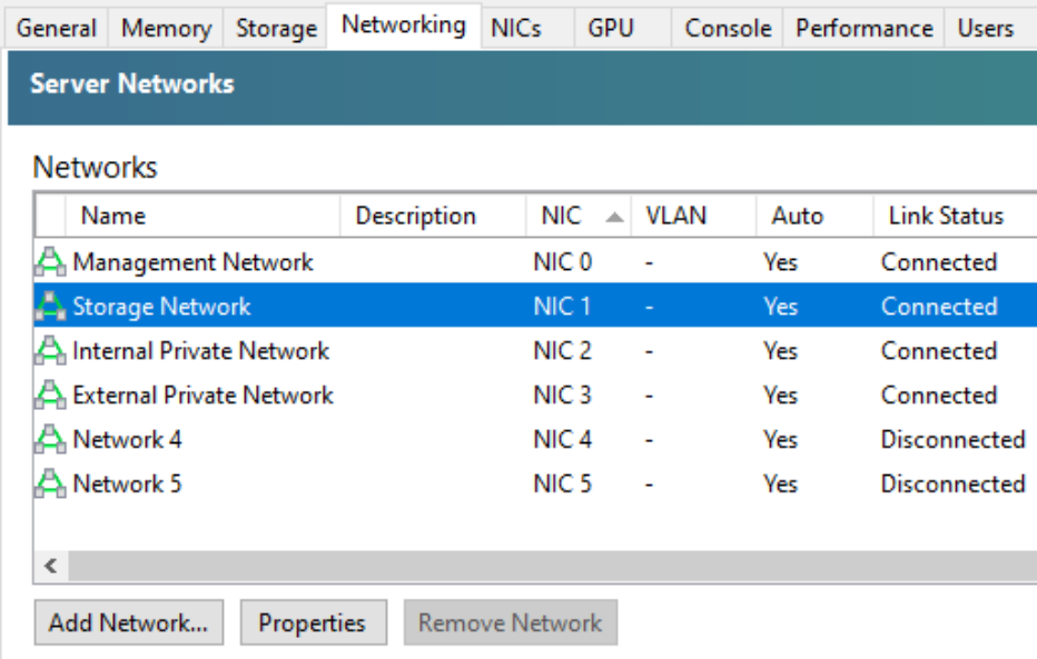 Networking - Properties